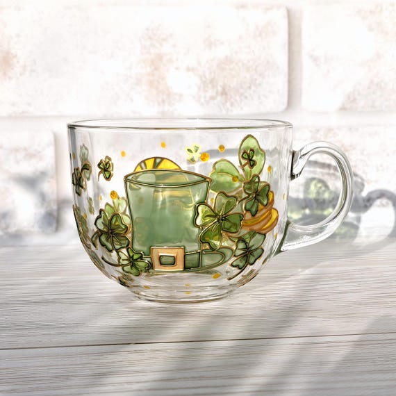 Personalized Shamrock Mug: Hand Painted Lucky St. Patrick's Day Gift