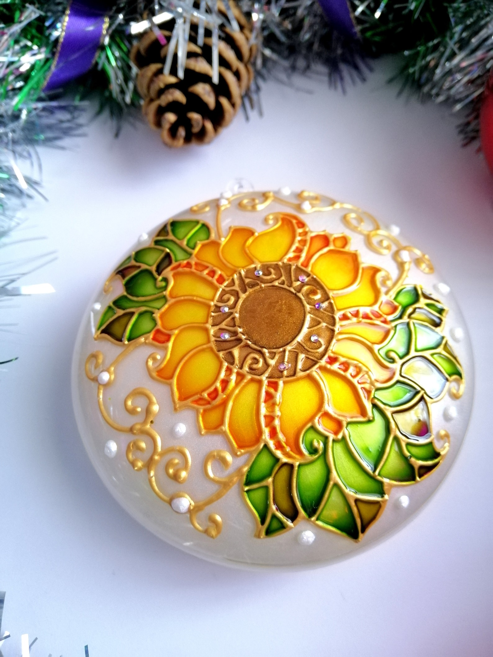 Sunflower Christmas Ornament 
