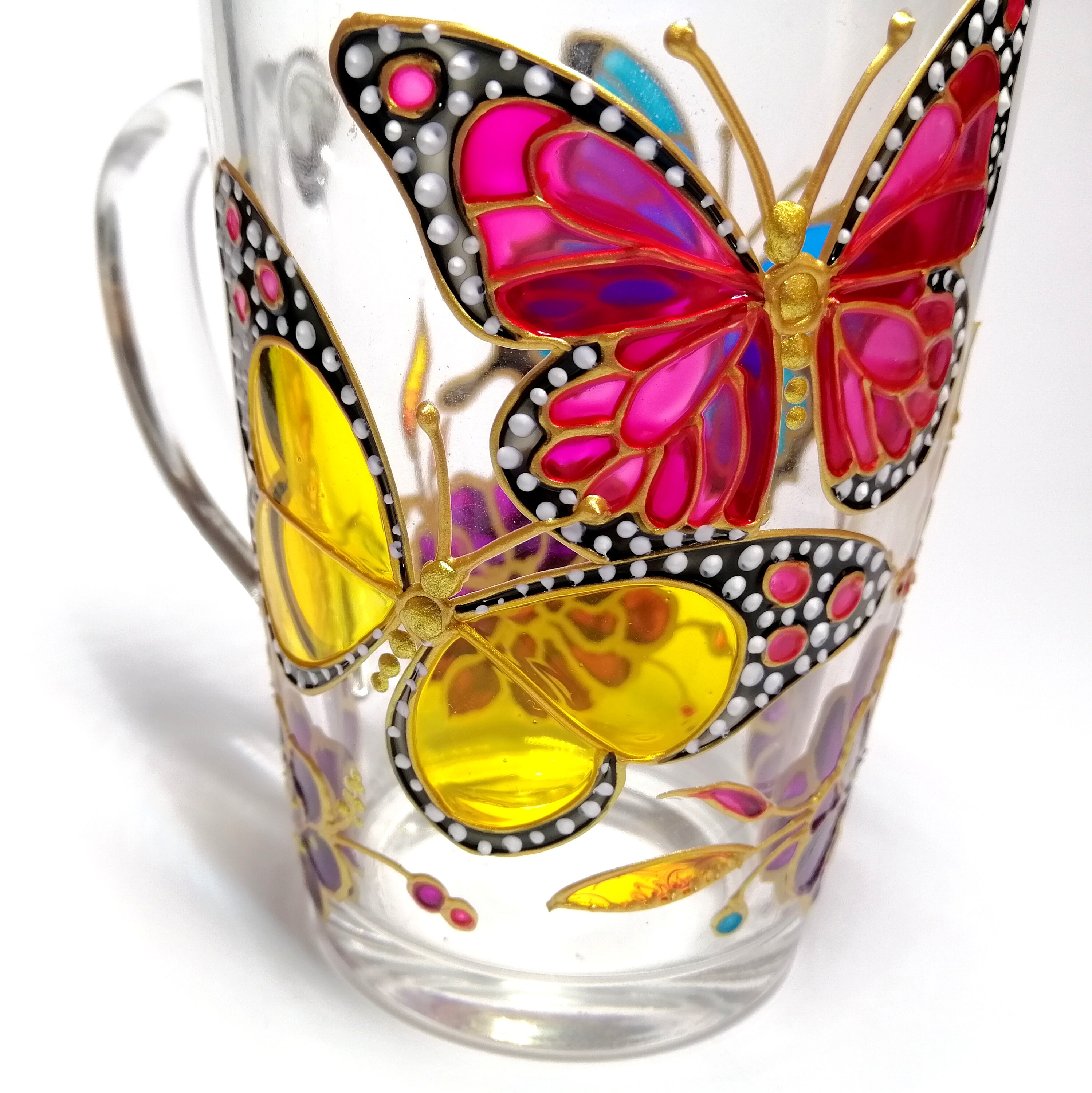 Butterfly coffee mug personalised Monarch mug hand painted Etsy