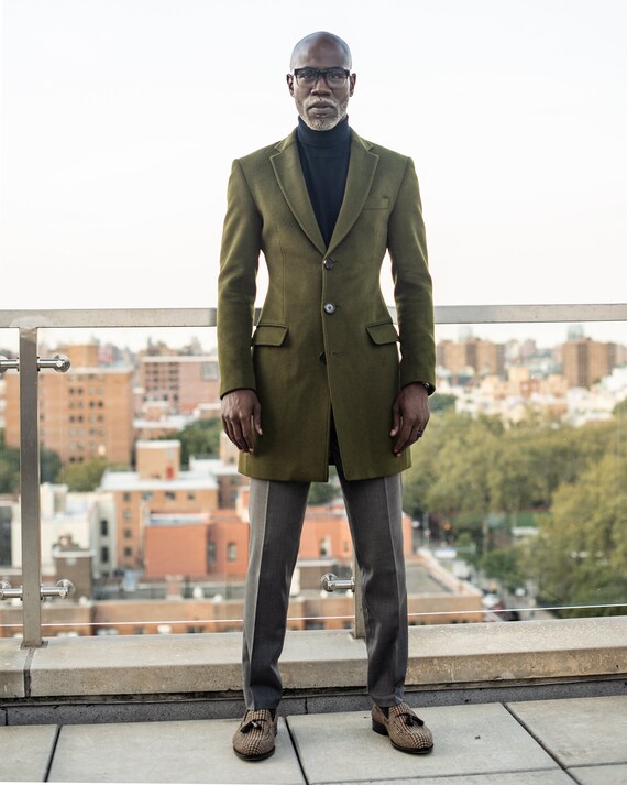 men's olive wool coat