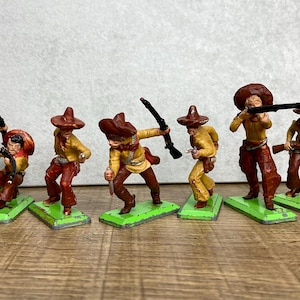 Britains Deetail Mexikaner x7 Vintage Kunststoff Spielzeugsoldaten 1971 Figuren