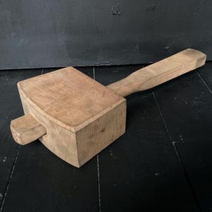 Vintage Large Carpenters Mallet Wooden Hammer Woodworking Tool Carpentry Wood Tools