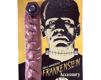 VINTAGE FRANKENSTEIN Neck Bolts 1970s New Old Joke Shop Stock Horror Halloween
