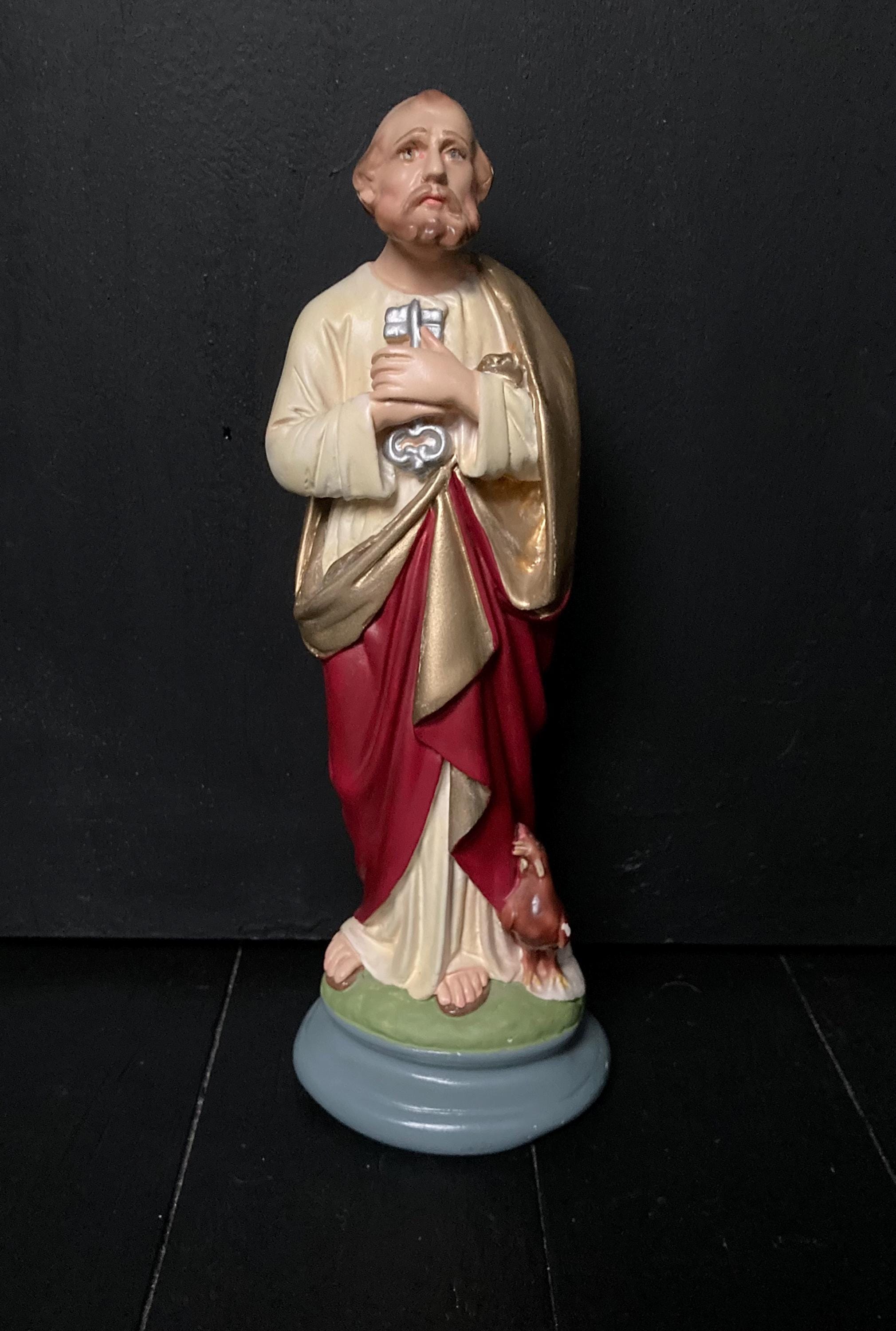 Vintage chalkware saint statue - Etsy 日本