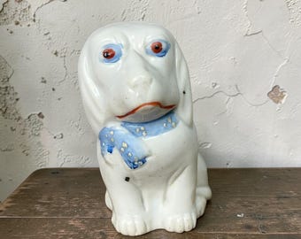 Antike Staffordshire Porzellan Hund Dug selten handgemacht