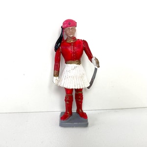 Vintage AOHNA Greek Evzone Royal Guard Toy Soldier - 1960s Collectible