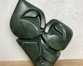 本物のアフリカ美術、ショナ族の彫刻、美しい女性、ジンバブエの部族