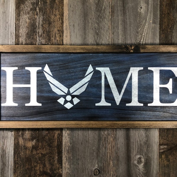 Air Force Home Sign | Military Home Sign | Air Force Home Decor | Veteran Decor | Military Decor | Armed Forces Decor | Home Sign