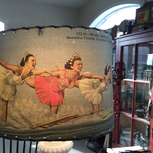 Cypress Gardens Lamp Shade From Vintage Images Home Cottage Farm Water Ski Boat Cabin USA