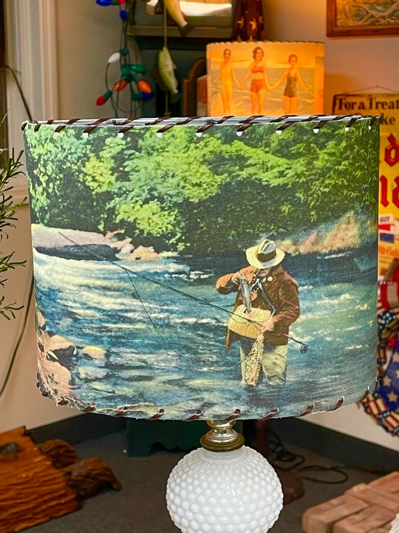 Cool Old Fly Fishing Images Lamp Shade Handmade Using an Old