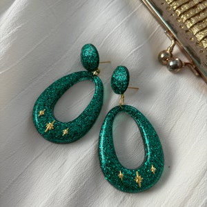 Glitter hoop atomic vintage earrings , vintage jewellery , 40 s, 50 s style earrings , pin up jewellery,  hoop earrings,