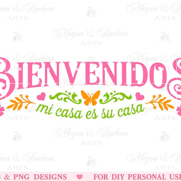 Bienvenidos Svg, Bienvenidos Sign, Spanish Welcome Sign Svg, Mexican Svg, Latin, Mi Casa Es Su Casa Svg, Spanish Home Sign, Welcome Sign Svg