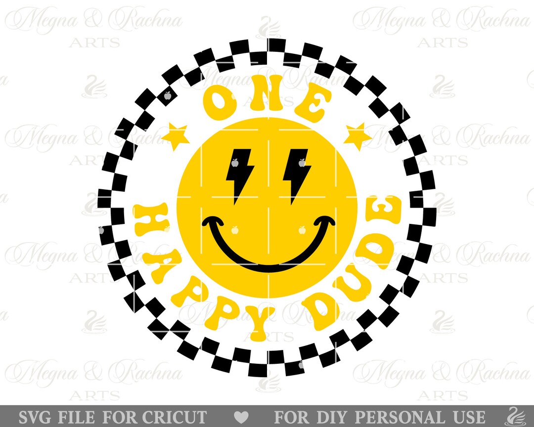 One Happy Dude Svg, One Birthday Svg, Smiley Face Svg, First Birthday