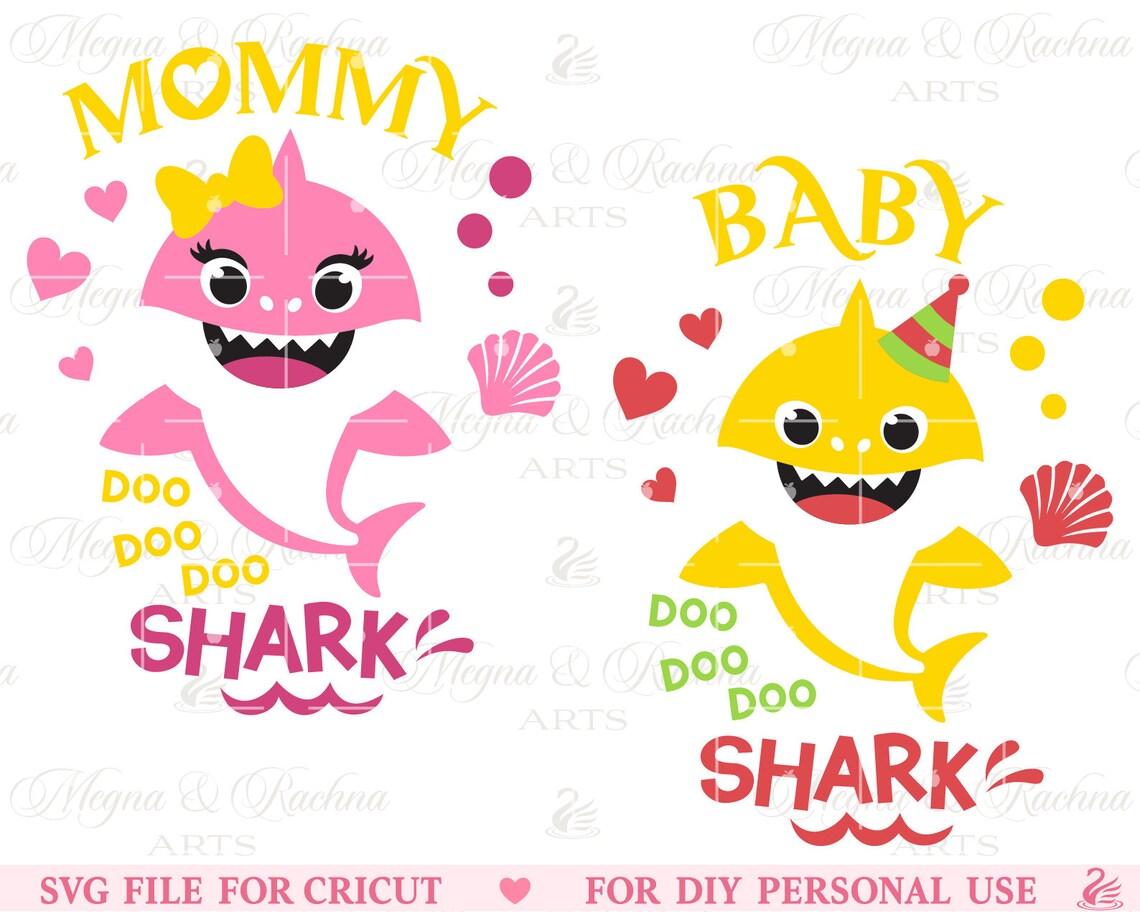 Mommy Shark Svg Baby Shark Svg Mommy and Me Svg Mama Shark - Etsy