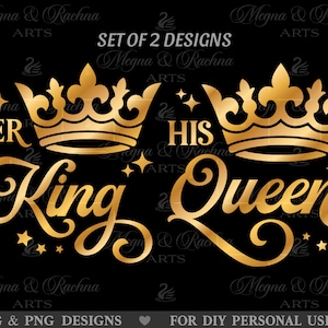 Svg sa reine, son roi, Svg anniversaire, ensemble roi et reine png, chemise Couple Svg, roi Svg, reine Svg, mari, femme, Cricut Svg