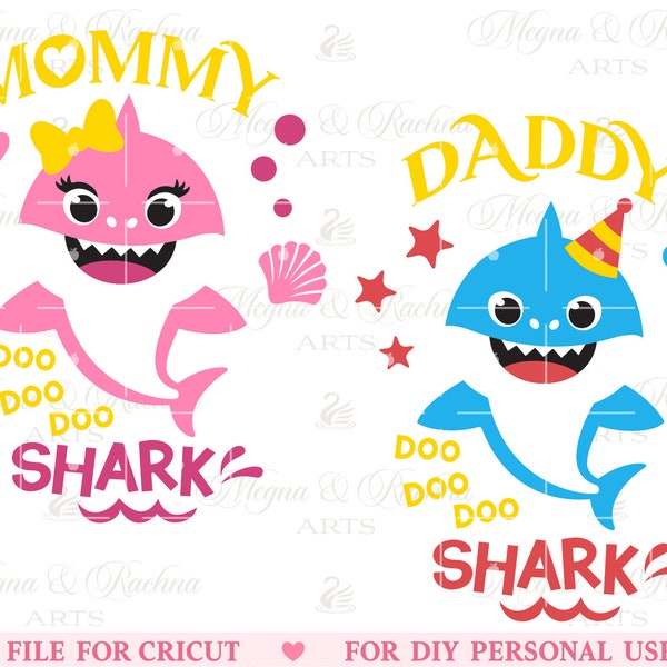 Mommy Shark Svg, Daddy Shark Svg, Shark Family Svg, Mama Shark, Shark Shirts, Family Shark Svg, Funny Family Matching Svg, Shark Family Svg