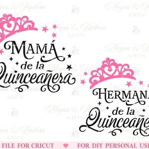 Coing Mama Svg, Hermana Svg, Quinceanera Svg, Sweet 15 Svg, Quinceañera Svg, Svg espagnol Latina Cumpleanos, couper fichier, fichier Svg Cricut