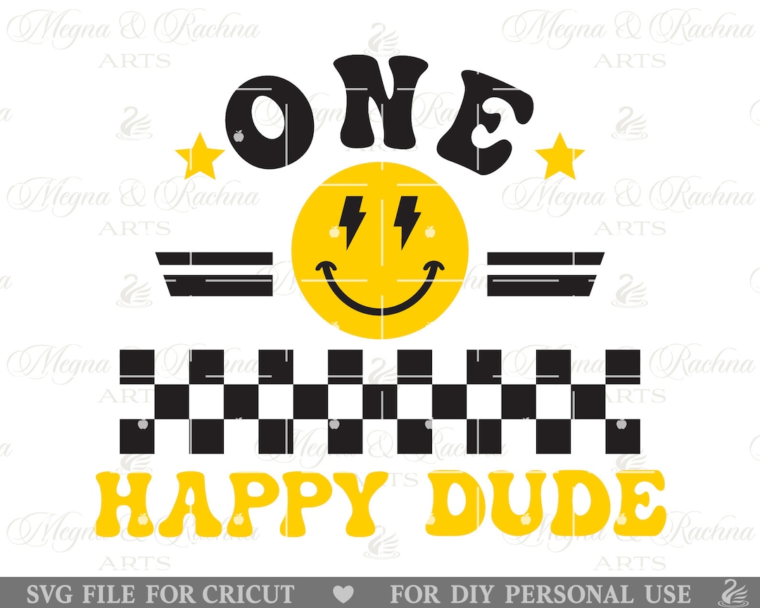One Happy Dude Svg, One Birthday Svg, First Birthday Svg Boy, First