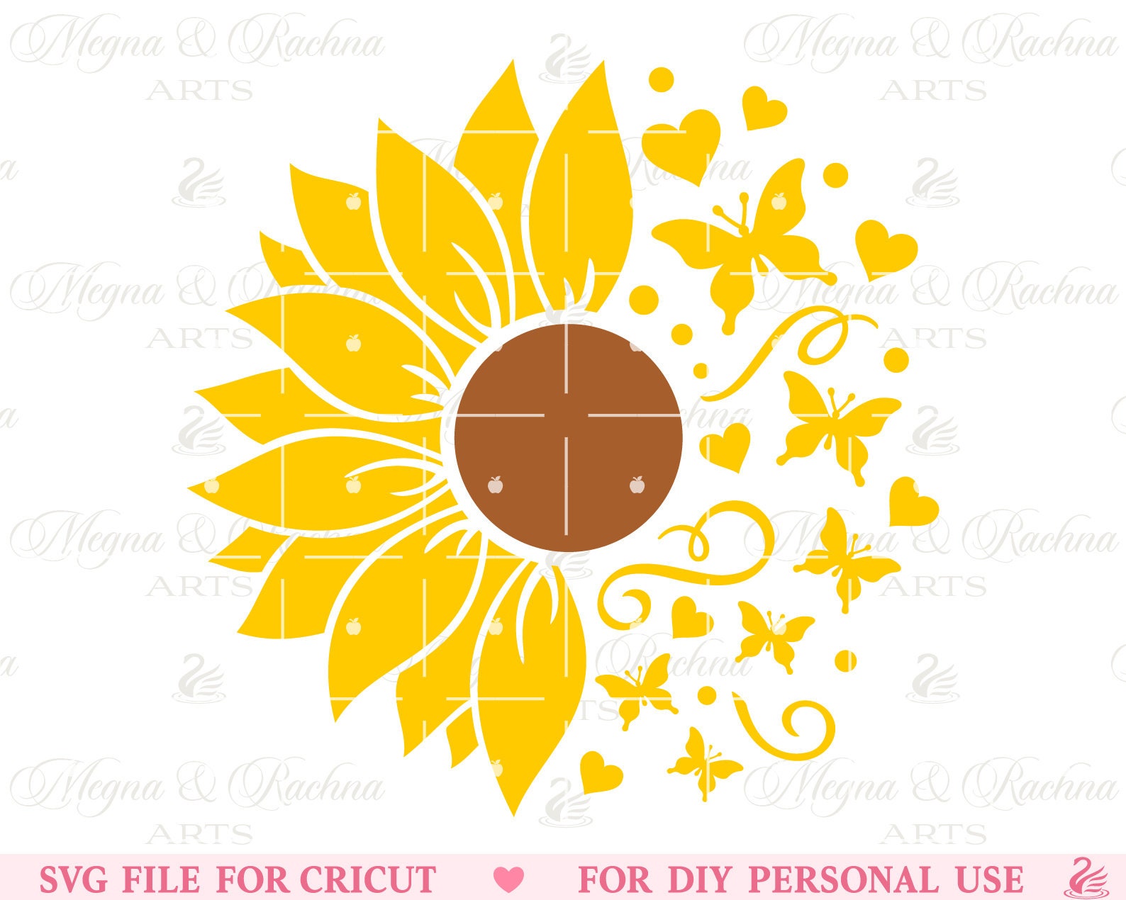 Sunflower Butterfly Svg Sunflower and Butterflies Svg Etsy