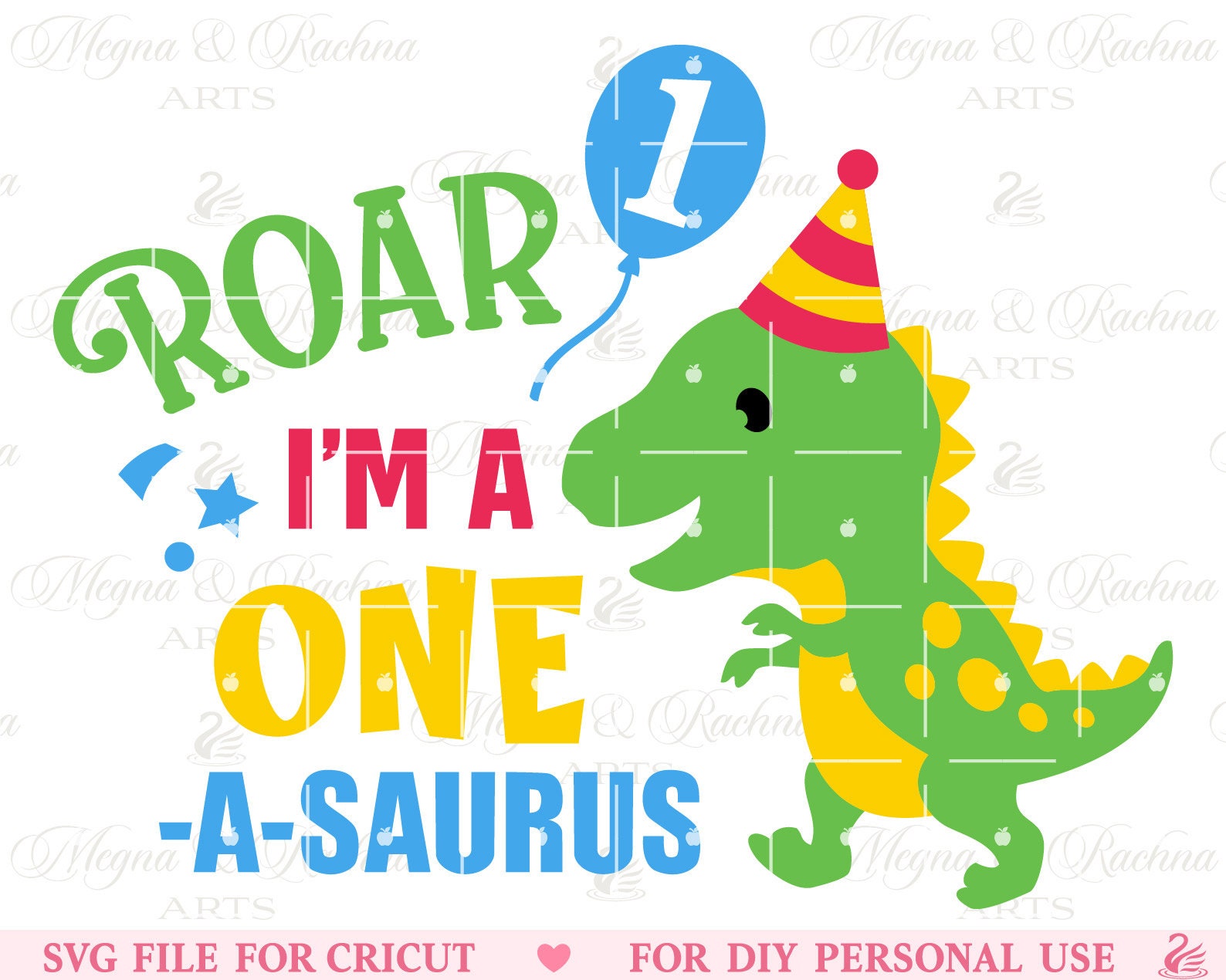One A Saurus Svg Dino 1st Birthday Svg Rawr Im 1 Svg Kids | Etsy