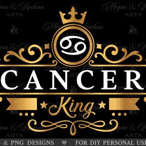 Rei Câncer SVG PNG, Câncer SVG para Homens, Signo de Câncer SVG, Marido SVG, Aniversário de Câncer SVG, Homem de Câncer SVG, Rei Negro SVG, Camiseta PNG