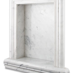 Carrara White Marble Hand-Made Custom Shampoo Niche / Shelf - LARGE - Honed