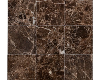 4 X 4 Emperador Dark Marble Polished Field Tile