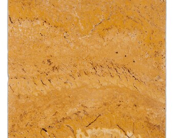 12 X 12 Gold / Yellow Travertine Tumbled Field Tile