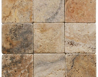 4 X 4 Scabos Travertine Tumbled Field Tile