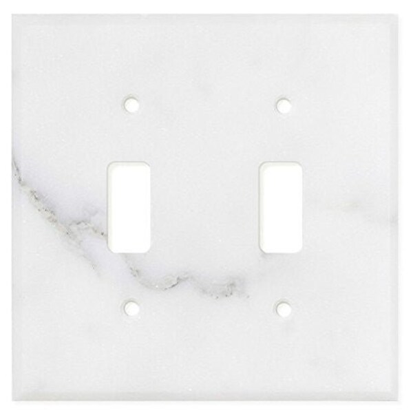 Italian Calacatta Gold Marble Double Toggle Switch Wall Plate / Switch Plate / Cover - Honed  | 100% Authentic Real Natural Marble Stone