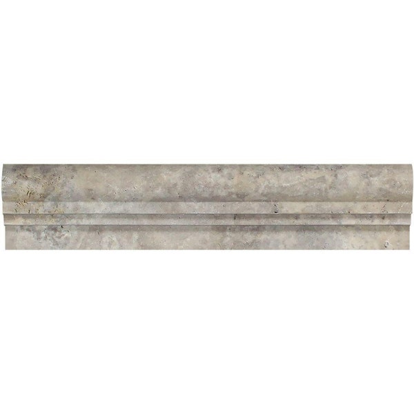 Silver Travertine Honed OG-2 Chair Rail Molding Trim