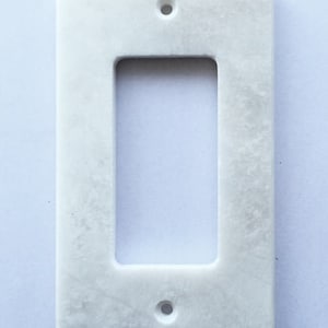 White Marble (Meram Blanc)  | 100% Authentic Real Natural Stone Switch Wall Plates / Switch Plates / Covers