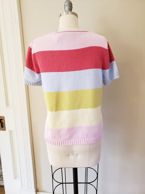 Liz Claiborne color block rainbow sweater top Lar… - image 4