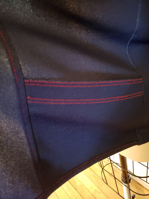 Vintage 1970s faux denim vest top unisex 2XL - image 6