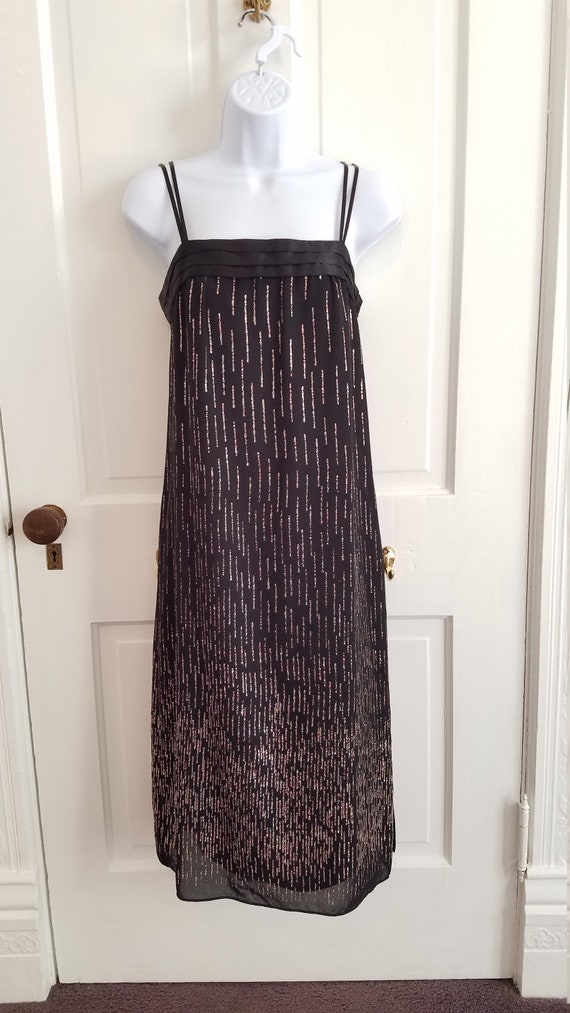 black glitter shift dress