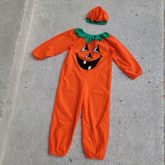 Vintage kids Halloween Pumpkin jumper costume siz… - image 1
