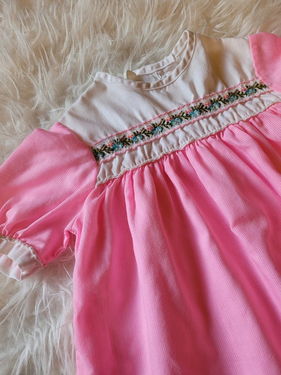 Pink vintage 1960s Baby girl dress 2t - image 3