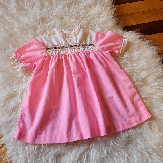 Pink vintage 1960s Baby girl dress 2t - image 2