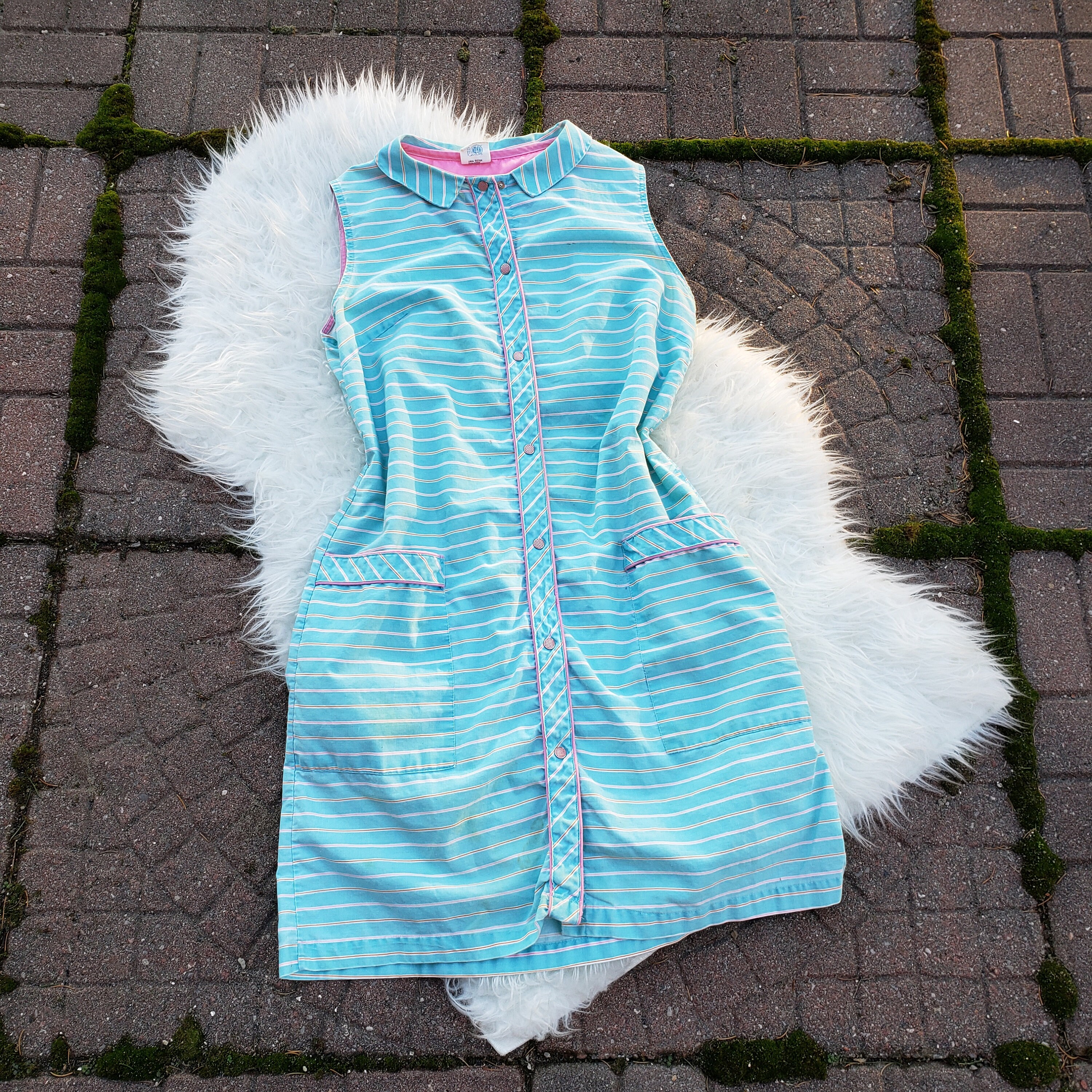 Pretty Pale Pink and Blue House dress