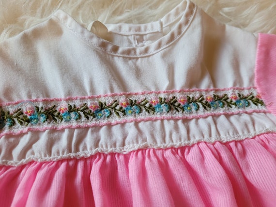 Pink vintage 1960s Baby girl dress 2t - image 5