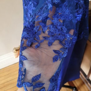 Royal blue lace satin formal dress plus size 3XL image 4