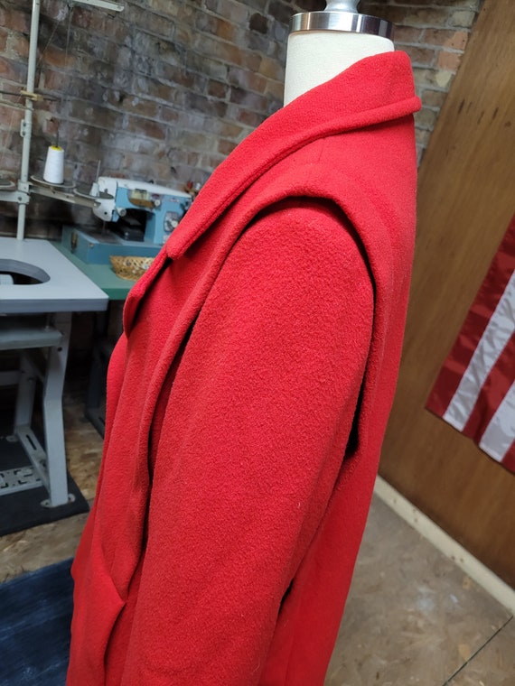 80's Red Women's vintage coat Jacket Large - image 6