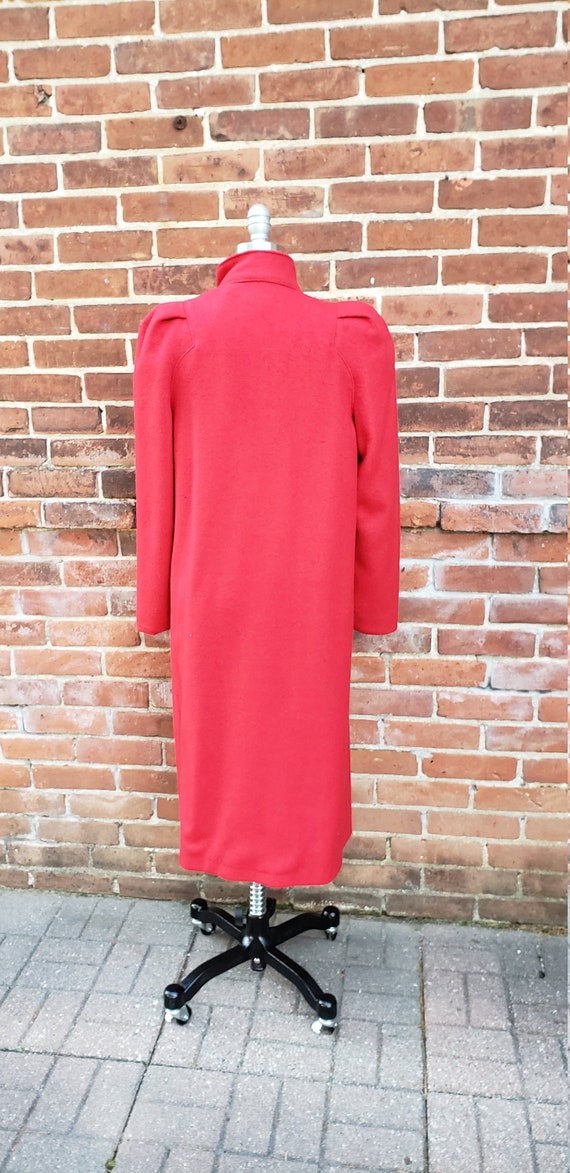 Vintage 80's Red Women's long coat Medium - image 5