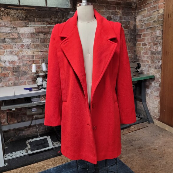 80's Red Women's vintage coat Jacket Large - image 1