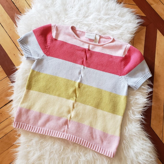 Liz Claiborne color block rainbow sweater top Lar… - image 1