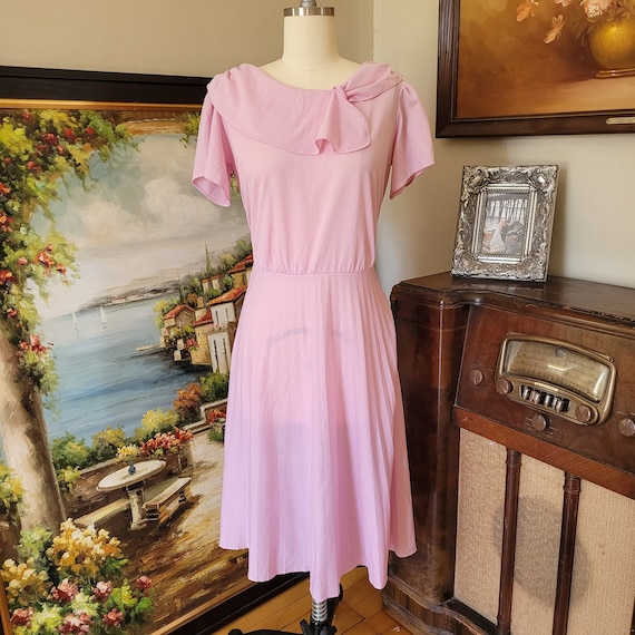 80's light pink valley girl dress Large 10 - image 1