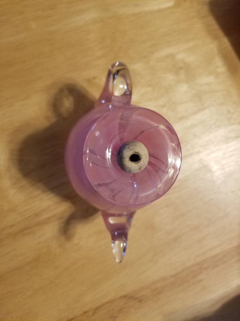 Handblown Glass Teapot Oil Lamp. Pink Swirl. Joe Hamon/tim Hamon