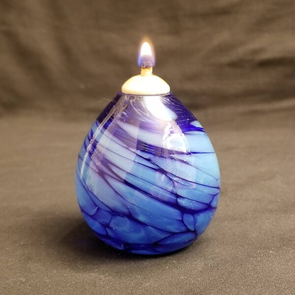 Blown Glass Oil Lamp Etsy