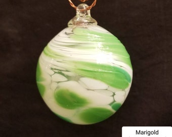 Hand Blown Glass Christmas Ornament. Watermelon  Green & White. Hand Blown Glass Christmas Ornament By HamonArtGlass. Great Christmas Gift.
