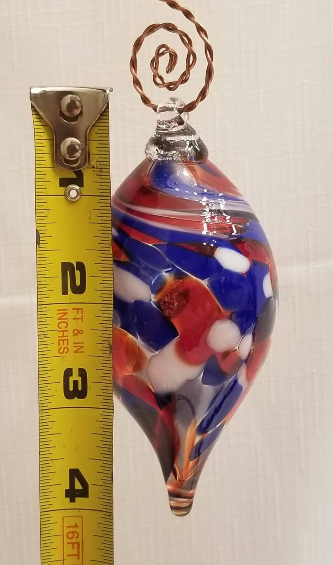 Hand Blown Glass Ornament. Teardrop. by Hamonartglass Etsy